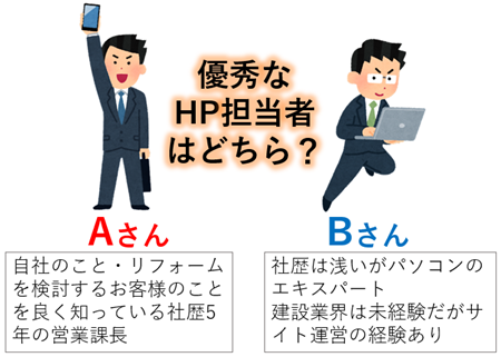 Web担当者として優秀な担当者はどちら?