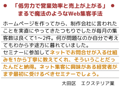 低労力で営業効率と売上が上がる魔法のようなWeb集客手法